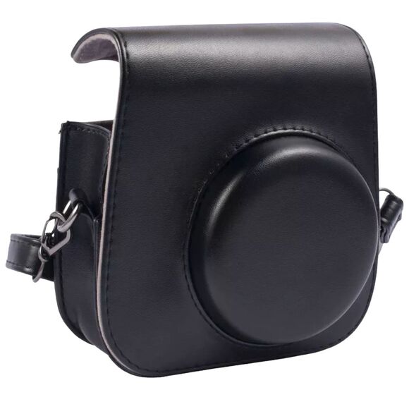 Fujifilm Instax Mini 11 Case Black PU Leather with Adjustable Shoulder Strap - Picture 4 of 6